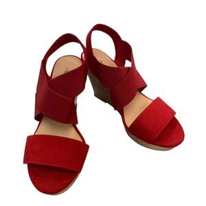 AMERICAN EAGLE THREE STRAP OPEN TOE WOMEN"S WEDGE PLASFORM SANDAL